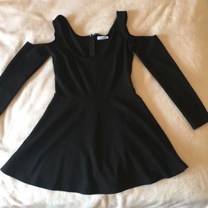 TOBI little black dress w/ off the shoulder sleeve